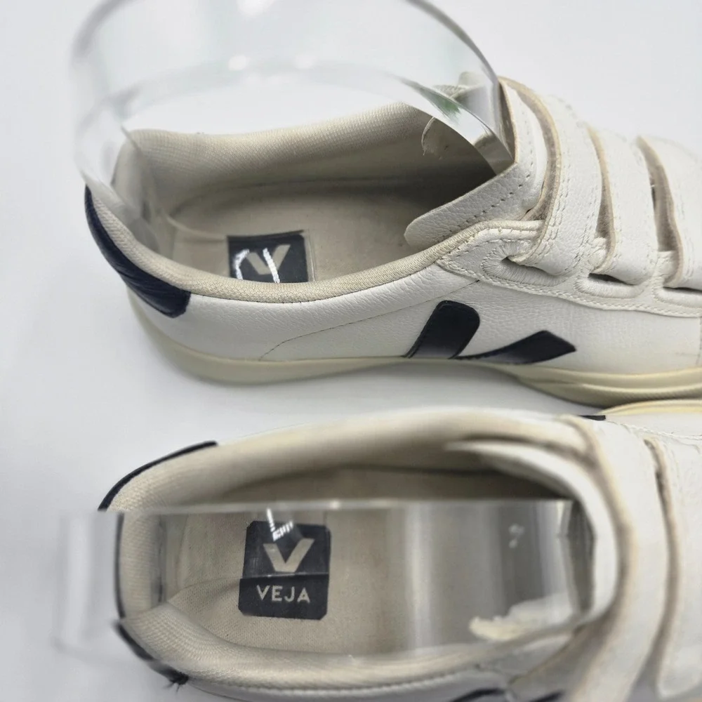 Veja Recife Sneakers White Navy Leather Triple Strap WMS US 5 EUR 36